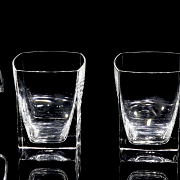 Juego para licor con cubitera y cinco vasos, s.XX