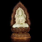 Jade blanco de Hetian y plata 