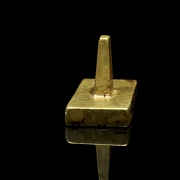 Pequeño sello de bronce dorado, dinastía Qing