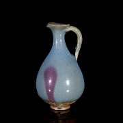 Jarra de cerámica esmaltada, horno Jun, estilo Song