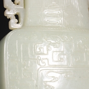 Jarrón de jade blanco de Hetian 
