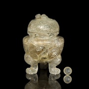 Incensario de cuarzo tallado