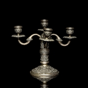 Chiseled silver candlestick, 20th century
