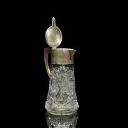 Jarra de cristal tallado, estilo Art Déco, med. s.XX