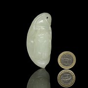 White jade pendant, ‘Insect on Fruit,’ Qing dynasty