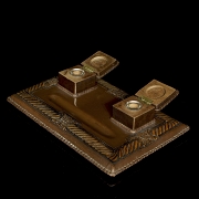 Escribanía de cuero repujado, pps. s.XX - 3