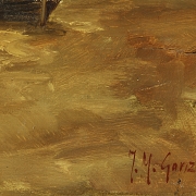 J. M. González (19th-20th century) ‘Boat on the beach’