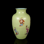 Glazed porcelain vase “Eight Immortals,” with Qianlong seal