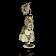 Muñeca de porcelana UNIS France, sello