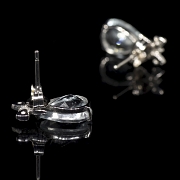 Pendientes de oro blanco de 18k con aguamarinas y diamantes