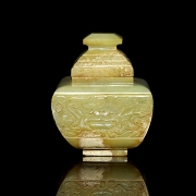 Recipiente con tapa de jade amarillo