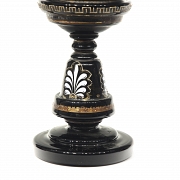 Quinqué and pair of Art Nouveau vases, 20th century - 4