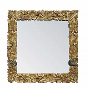 印尼雕花木镜，20世纪