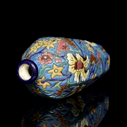 Longwy, hexagonal ceramic vase ‘Flowers’, early 20th century