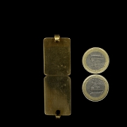 Placa de oro amarillo de 18k para identificación sanguínea