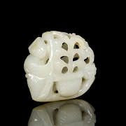 White jade carving, ‘Figure with Flower Pot,’ Qing dynasty - 2