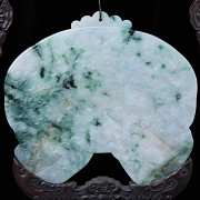 Panel de madera y jadeíta 