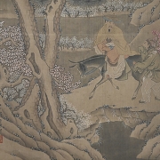 Chinese painting ‘Sage in Rocky Landscape’, signed Zhou Chen