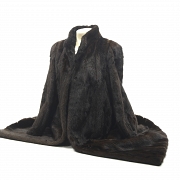 长款棕色貂皮大衣