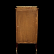 Chiffonier estilo Luis XV de madera y mármol, med. s.XX