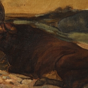 19th-20th Century Spanish School “Toros de Bergel”