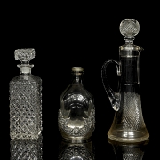Set of glass bottles, 20th century