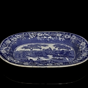 柳树纹“野玫瑰”托盘，斯塔福德郡，19世纪 - 4