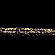 Pulsera de oro amarillo con amatistas