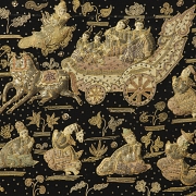 Tapiz bordado con escena cortesana, Asia, s.XX - 2