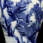 Jarrón meiping de porcelana azul y blanca 