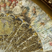 Abanico de nácar on escena palaciega, s.XX