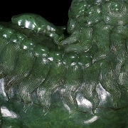 Pareja de figuras de jade verde espinaca 