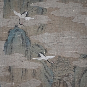 Chinese painting ‘Cranes and Pines’, signed Shen Quan