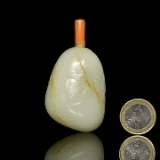 Botella de rapé de jade blanco 