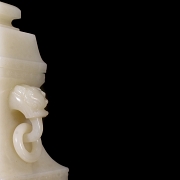 Jarrón cuadrangular de jade blanco de Hetian