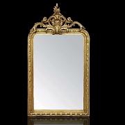 Espejo con marco dorado estilo Luis XV, s.XX