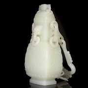 Jarrón colgante de jade blanco de Hetian, dinastía Qing