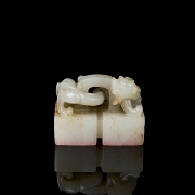 Sello doble de jade de Hetian 