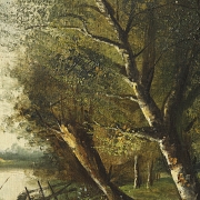 Louis Henry (active 1894) ‘Landscape by the River’
