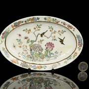 Rose family porcelain tray ‘Birds and Peonies’, with Guangxu mark - 5