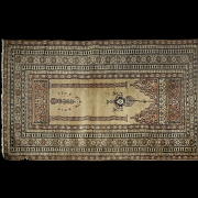 Alfombra oriental pakistaní de Cachemira, ca. 1983
