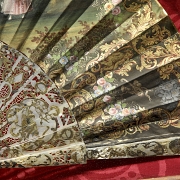 描绘浪漫场景的珍珠母扇, 19世紀 - 3