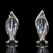 Pendientes en oro blanco de 18k 