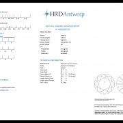 Diamante natural en talla brillante, 2.08 ct, certificado HRD