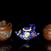 Conjunto de teteras de barro y porcelana, Asia, s.XX - 4