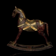 Caballo balancín de madera tallada, s.XX