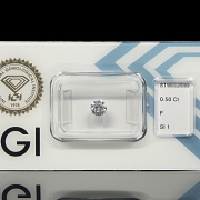 Diamante natural en talla brillante, 0.50 ct, certificado IGI