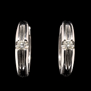 Pendientes en oro blanco de 18K con diamantes