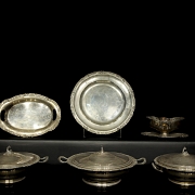 Conjunto de seis objetos de plata, s.XX