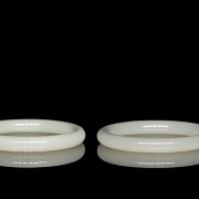 Pareja de esclavas de jade blanco, s.XX